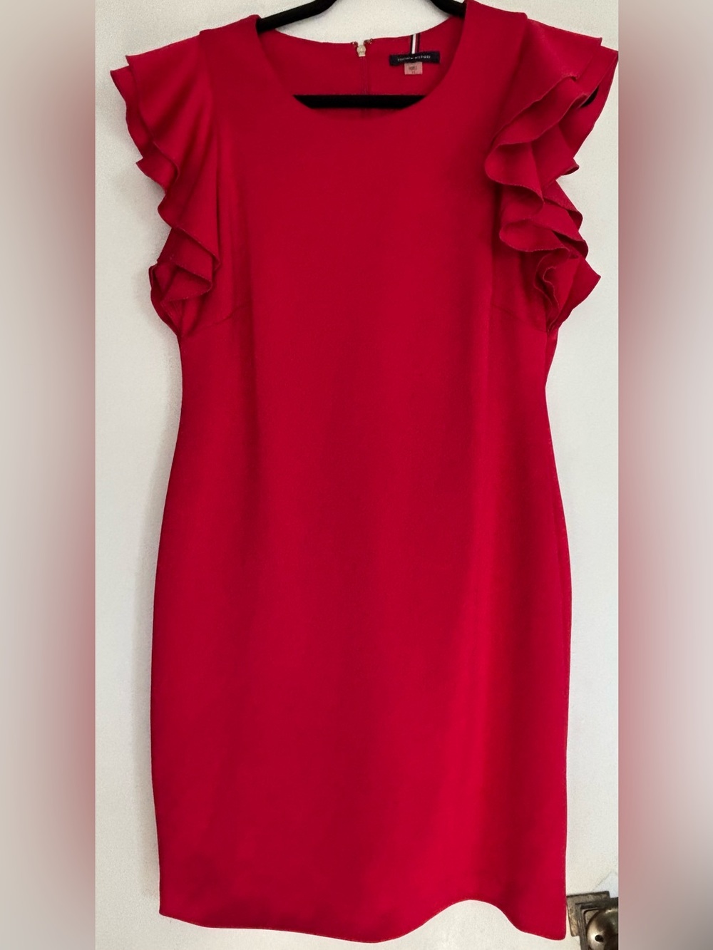Tommy Hilfiger Bright Red Ruffle Sleeve Girls Dress